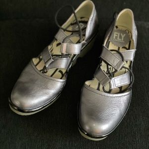 Fly London Metallic Laced Shoes